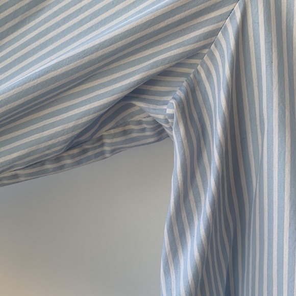 HUGOxHugo Boss Striped Blue White Collared Button Long Sleeve Shirt 42/10US - Picture 3 of 5